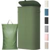 imageLifewit 65L Slim Laundry Basket with Lid Narrow Large Laundry Hamper with Plastic Handles and Removable Bag Tall Foldable Dirty Clothes Hampers for Laundry Room Bedroom Bathroom Dorm PinkGreen