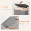 imageLifewit 65L Slim Laundry Basket with Lid Narrow Large Laundry Hamper with Plastic Handles and Removable Bag Tall Foldable Dirty Clothes Hampers for Laundry Room Bedroom Bathroom Dorm PinkGray