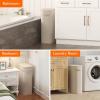 imageLifewit 65L Slim Laundry Basket with Lid Narrow Large Laundry Hamper with Plastic Handles and Removable Bag Tall Foldable Dirty Clothes Hampers for Laundry Room Bedroom Bathroom Dorm PinkBeige