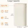 imageLifewit 65L Slim Laundry Basket with Lid Narrow Large Laundry Hamper with Plastic Handles and Removable Bag Tall Foldable Dirty Clothes Hampers for Laundry Room Bedroom Bathroom Dorm PinkWhite