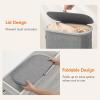 imageLifewit 65L Slim Laundry Basket with Lid Narrow Large Laundry Hamper with Plastic Handles and Removable Bag Tall Foldable Dirty Clothes Hampers for Laundry Room Bedroom Bathroom Dorm PinkGray
