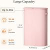 imageLifewit 65L Slim Laundry Basket with Lid Narrow Large Laundry Hamper with Plastic Handles and Removable Bag Tall Foldable Dirty Clothes Hampers for Laundry Room Bedroom Bathroom Dorm PinkPink