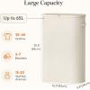 imageLifewit 65L Slim Laundry Basket with Lid Narrow Large Laundry Hamper with Plastic Handles and Removable Bag Tall Foldable Dirty Clothes Hampers for Laundry Room Bedroom Bathroom Dorm PinkWhite