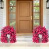 imageLifewit Artificial Bougainvillea Flowers 2 PCS Plastic Long Trailing Vines Fake Flowers for Outdoor Indoor Garden Porch Patio Balcony Decor UV Resistant Hot PinkHot Pink