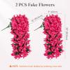 imageLifewit Artificial Bougainvillea Flowers 2 PCS Plastic Long Trailing Vines Fake Flowers for Outdoor Indoor Garden Porch Patio Balcony Decor UV Resistant Hot PinkHot Pink