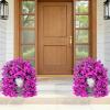 imageLifewit Artificial Bougainvillea Flowers 2 PCS Plastic Long Trailing Vines Fake Flowers for Outdoor Indoor Garden Porch Patio Balcony Decor UV Resistant Hot PinkPurple