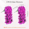 imageLifewit Artificial Bougainvillea Flowers 2 PCS Plastic Long Trailing Vines Fake Flowers for Outdoor Indoor Garden Porch Patio Balcony Decor UV Resistant Hot PinkPurple