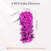 imageLifewit Artificial Bougainvillea Flowers 2 PCS Plastic Long Trailing Vines Fake Flowers for Outdoor Indoor Garden Porch Patio Balcony Decor UV Resistant Hot PinkPurple