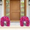 imageLifewit Artificial Bougainvillea Flowers 2 PCS Plastic Long Trailing Vines Fake Flowers for Outdoor Indoor Garden Porch Patio Balcony Decor UV Resistant Hot PinkPurple  Hot Pink
