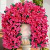 imageLifewit Artificial Bougainvillea Flowers 2 PCS Plastic Long Trailing Vines Fake Flowers for Outdoor Indoor Garden Porch Patio Balcony Decor UV Resistant Hot PinkHot Pink