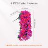 imageLifewit Artificial Bougainvillea Flowers 2 PCS Plastic Long Trailing Vines Fake Flowers for Outdoor Indoor Garden Porch Patio Balcony Decor UV Resistant Hot PinkPurple  Hot Pink