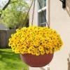 imageLifewit Artificial Flowers Daisy for Outdoor Indoor 6 Bundles Plastic Fake Flowers Mums for Home Garden Decor Porch Window Box Faux Realistic Plants with UV ResistantYellowYellow