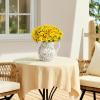 imageLifewit Artificial Flowers Daisy for Outdoor Indoor 6 Bundles Plastic Fake Flowers Mums for Home Garden Decor Porch Window Box Faux Realistic Plants with UV ResistantYellowYellow
