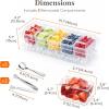 imageLifewit Chilled Condiment Containers with Lids 2 Pcs Plastic Taco Bar Serving Set for Party with 5 Containers Ice Garnish Tray for Mimosa Bar Supplies Clear Serving Platter for Fruit Salad Snack1