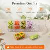imageLifewit Chilled Condiment Containers with Lids 2 Pcs Plastic Taco Bar Serving Set for Party with 5 Containers Ice Garnish Tray for Mimosa Bar Supplies Clear Serving Platter for Fruit Salad Snack1