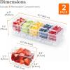 imageLifewit Chilled Condiment Containers with Lids 2 Pcs Plastic Taco Bar Serving Set for Party with 5 Containers Ice Garnish Tray for Mimosa Bar Supplies Clear Serving Platter for Fruit Salad Snack2