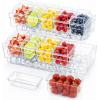 imageLifewit Chilled Condiment Containers with Lids 2 Pcs Plastic Taco Bar Serving Set for Party with 5 Containers Ice Garnish Tray for Mimosa Bar Supplies Clear Serving Platter for Fruit Salad Snack2