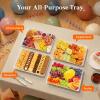 imageLifewit Extra Large Plastic Serving Trays 16 x 12 Reusable Food Serving Platters White Catering Trays for Parties Buffet Snacks Fruit Appetizers amp Charcuterie BPAFree Set of 46