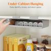 imageLifewit Under Cabinet Spice Rack Organizer with 7 Jars Lables Under Shelf Easy Refilling with Silicone FunnelSeasoning Organizer for Kitchen Storage Solution Gray