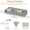 imageLifewit Under Cabinet Spice Rack Organizer with 7 Jars Lables Under Shelf Easy Refilling with Silicone FunnelSeasoning Organizer for Kitchen Storage Solution Gray