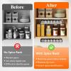 imageLifewit Under Cabinet Spice Rack Organizer with 7 Jars Lables Under Shelf Easy Refilling with Silicone FunnelSeasoning Organizer for Kitchen Storage Solution Gray