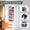 imageLifewit WallMounted Hat Organizer 20 Baseball Caps Storage with Elastic Clamp Each Holds 10 OvertheDoor Hat Rack Dual Installation with Nails or Adhesive Closet Cap Holder Black 2Pack2
