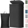 imageLifewit 65L Slim Laundry Basket with Lid Narrow Large Laundry Hamper with Plastic Handles and Removable Bag Tall Foldable Dirty Clothes Hampers for Laundry Room Bedroom Bathroom Dorm PinkBlack