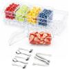imageLifewit Chilled Condiment Containers with Lids 2 Pcs Plastic Taco Bar Serving Set for Party with 5 Containers Ice Garnish Tray for Mimosa Bar Supplies Clear Serving Platter for Fruit Salad Snack1
