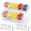 imageLifewit Chilled Condiment Containers with Lids 2 Pcs Plastic Taco Bar Serving Set for Party with 5 Containers Ice Garnish Tray for Mimosa Bar Supplies Clear Serving Platter for Fruit Salad Snack2