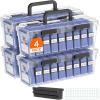 imageLifewit Trading Card Storage Index Card Holder Reinforced Latch Box with 8 Adjustable Dividers Writable Labels Stackable Case Fit for MTG Sports Cards up to 900 Unsleeve180 with Toploader 2 PCS4