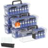 imageLifewit Trading Card Storage Index Card Holder Reinforced Latch Box with 8 Adjustable Dividers Writable Labels Stackable Case Fit for MTG Sports Cards up to 900 Unsleeve180 with Toploader 2 PCS6