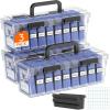 imageLifewit Trading Card Storage Index Card Holder Reinforced Latch Box with 8 Adjustable Dividers Writable Labels Stackable Case Fit for MTG Sports Cards up to 900 Unsleeve180 with Toploader 2 PCS3