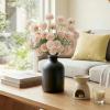 imageLifewit 5 Pcs Beige Artificial Flower for Vase Faux Silk Mums Ball with Long Stems for Home Decor Wedding Bulk Fake Small Chrysanthemums for Floral Arrangement Pom Pom for Bouquets CenterpiecesBeige
