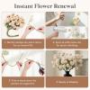 imageLifewit 5 Pcs Beige Artificial Flower for Vase Faux Silk Mums Ball with Long Stems for Home Decor Wedding Bulk Fake Small Chrysanthemums for Floral Arrangement Pom Pom for Bouquets CenterpiecesBeige