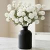 imageLifewit 5 Pcs Beige Artificial Flower for Vase Faux Silk Mums Ball with Long Stems for Home Decor Wedding Bulk Fake Small Chrysanthemums for Floral Arrangement Pom Pom for Bouquets CenterpiecesWhite