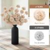 imageLifewit 5 Pcs Beige Artificial Flower for Vase Faux Silk Mums Ball with Long Stems for Home Decor Wedding Bulk Fake Small Chrysanthemums for Floral Arrangement Pom Pom for Bouquets CenterpiecesBeige