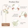 imageLifewit 5 Pcs Beige Artificial Flower for Vase Faux Silk Mums Ball with Long Stems for Home Decor Wedding Bulk Fake Small Chrysanthemums for Floral Arrangement Pom Pom for Bouquets CenterpiecesBeige