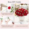 imageLifewit 50 Pcs Red Artificial Roses Flowers in Bulk Fake Long Stem Silk Roses for DIY Wedding Bouquets Centerpieces Arrangements Valentine DecorationsRed