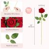 imageLifewit 50 Pcs Red Artificial Roses Flowers in Bulk Fake Long Stem Silk Roses for DIY Wedding Bouquets Centerpieces Arrangements Valentine DecorationsRed