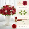 imageLifewit Artificial Flowers 50 Pcs Dark Red Foam Real Looking Roses with Stems Fake Roses for DIY Wedding Bouquets Centerpieces Arrangements Valentine DecorationsDark Red