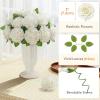 imageLifewit Artificial Flowers 50 Pcs Dark Red Foam Real Looking Roses with Stems Fake Roses for DIY Wedding Bouquets Centerpieces Arrangements Valentine DecorationsIvory