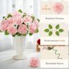 imageLifewit Artificial Flowers 50 Pcs Dark Red Foam Real Looking Roses with Stems Fake Roses for DIY Wedding Bouquets Centerpieces Arrangements Valentine DecorationsBlush