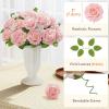 imageLifewit Artificial Flowers 50 Pcs Dark Red Foam Real Looking Roses with Stems Fake Roses for DIY Wedding Bouquets Centerpieces Arrangements Valentine DecorationsBlush