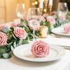imageLifewit Artificial Flowers 50 Pcs Dark Red Foam Real Looking Roses with Stems Fake Roses for DIY Wedding Bouquets Centerpieces Arrangements Valentine DecorationsBlush
