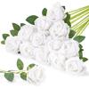 imageLifewit Classic Red Artificial Roses Flowers Faux Long Stem Silk Roses Bulky for DIY Wedding Bouquets Decoration Centerpieces Arrangements Velentine12 PcsWhite