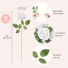 imageLifewit Classic Red Artificial Roses Flowers Faux Long Stem Silk Roses Bulky for DIY Wedding Bouquets Decoration Centerpieces Arrangements Velentine12 PcsWhite