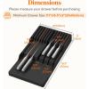 imageLifewit Magnetic Drawer Knife Organizers Insert Kitchen Plastic In Drawer Knife Block Slots Steak Chefs Knives Holder Storage Sets for 12 Knives and 1 Sharpening Steel Large BlackBlack