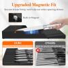 imageLifewit Magnetic Drawer Knife Organizers Insert Kitchen Plastic In Drawer Knife Block Slots Steak Chefs Knives Holder Storage Sets for 12 Knives and 1 Sharpening Steel Large BlackBlack