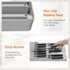 imageLifewit Magnetic Drawer Knife Organizers Insert Kitchen Plastic In Drawer Knife Block Slots Steak Chefs Knives Holder Storage Sets for 12 Knives and 1 Sharpening Steel Large BlackGray