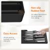 imageLifewit Magnetic Drawer Knife Organizers Insert Kitchen Plastic In Drawer Knife Block Slots Steak Chefs Knives Holder Storage Sets for 12 Knives and 1 Sharpening Steel Large BlackBlack